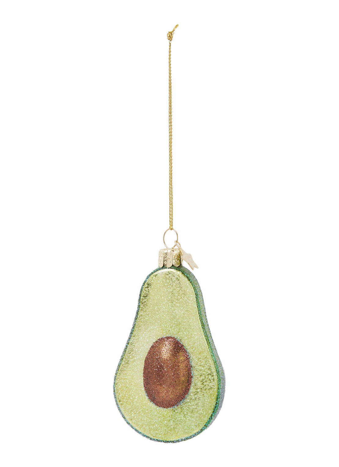 Vondels Avocado kersthanger 9 cm - voorkant 2 groen