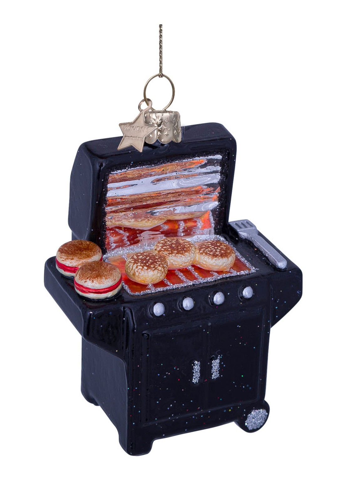 Vondels Barbecue kersthanger 8,5 cm - detail 3 zwart
