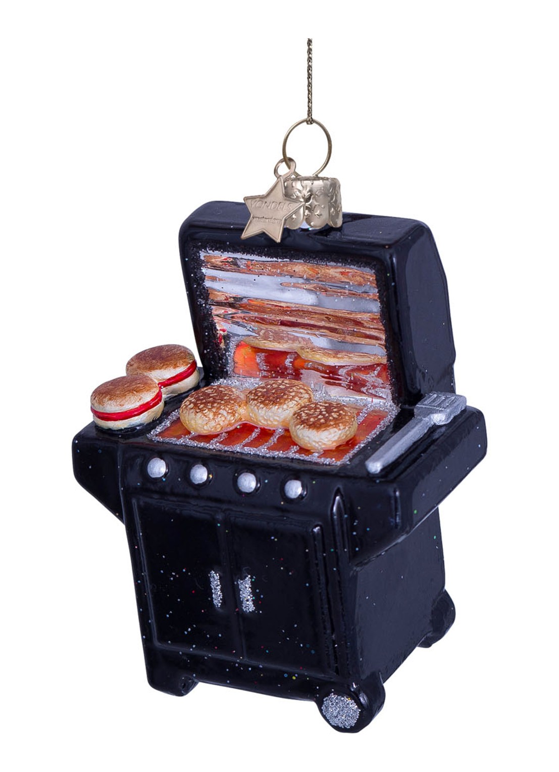 Vondels Barbecue kersthanger 8,5 cm - voorkant 4 zwart