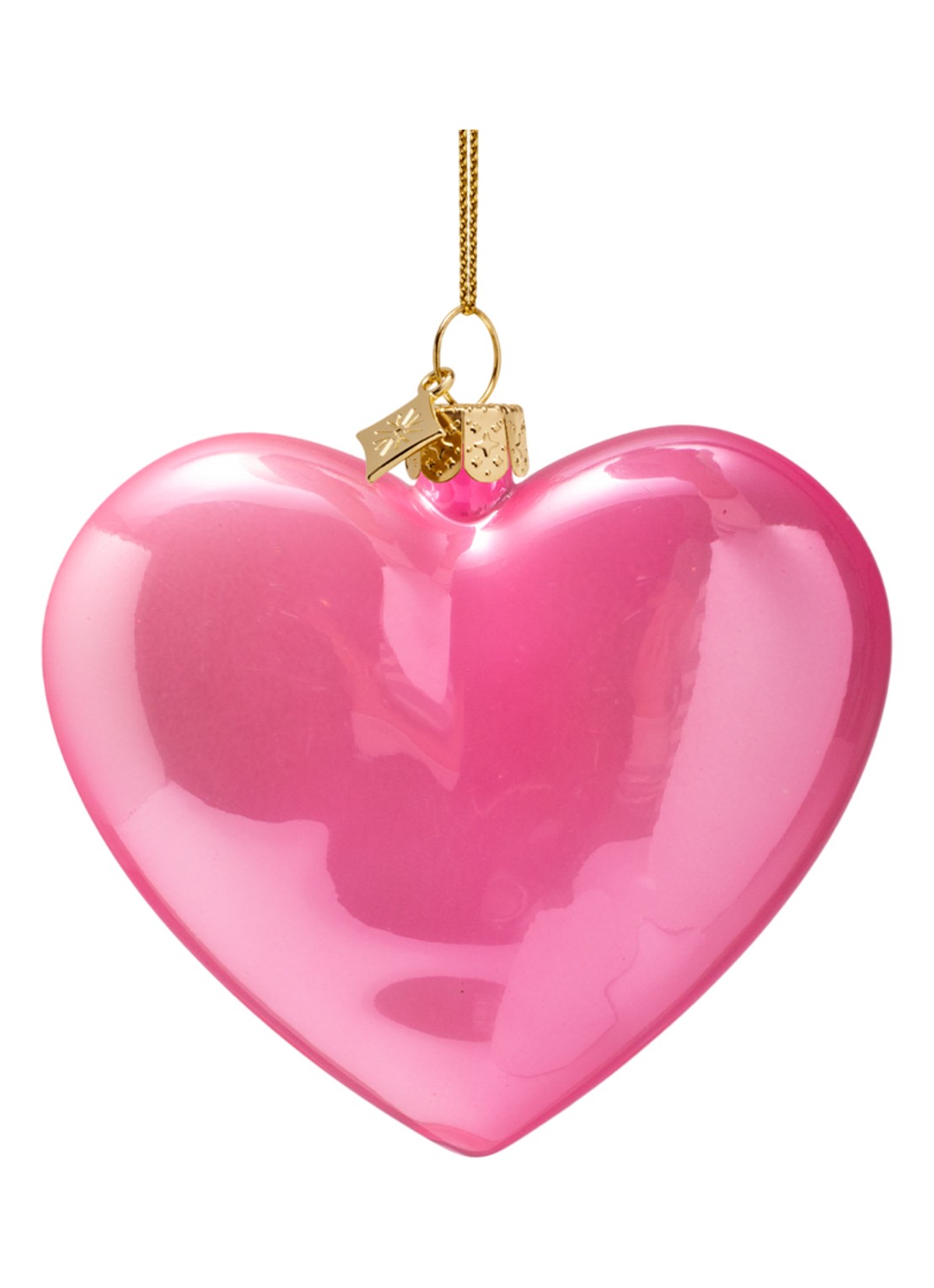 Vondels Barbie Hart Logo kersthanger 7,5 cm - achterkant 2 roze