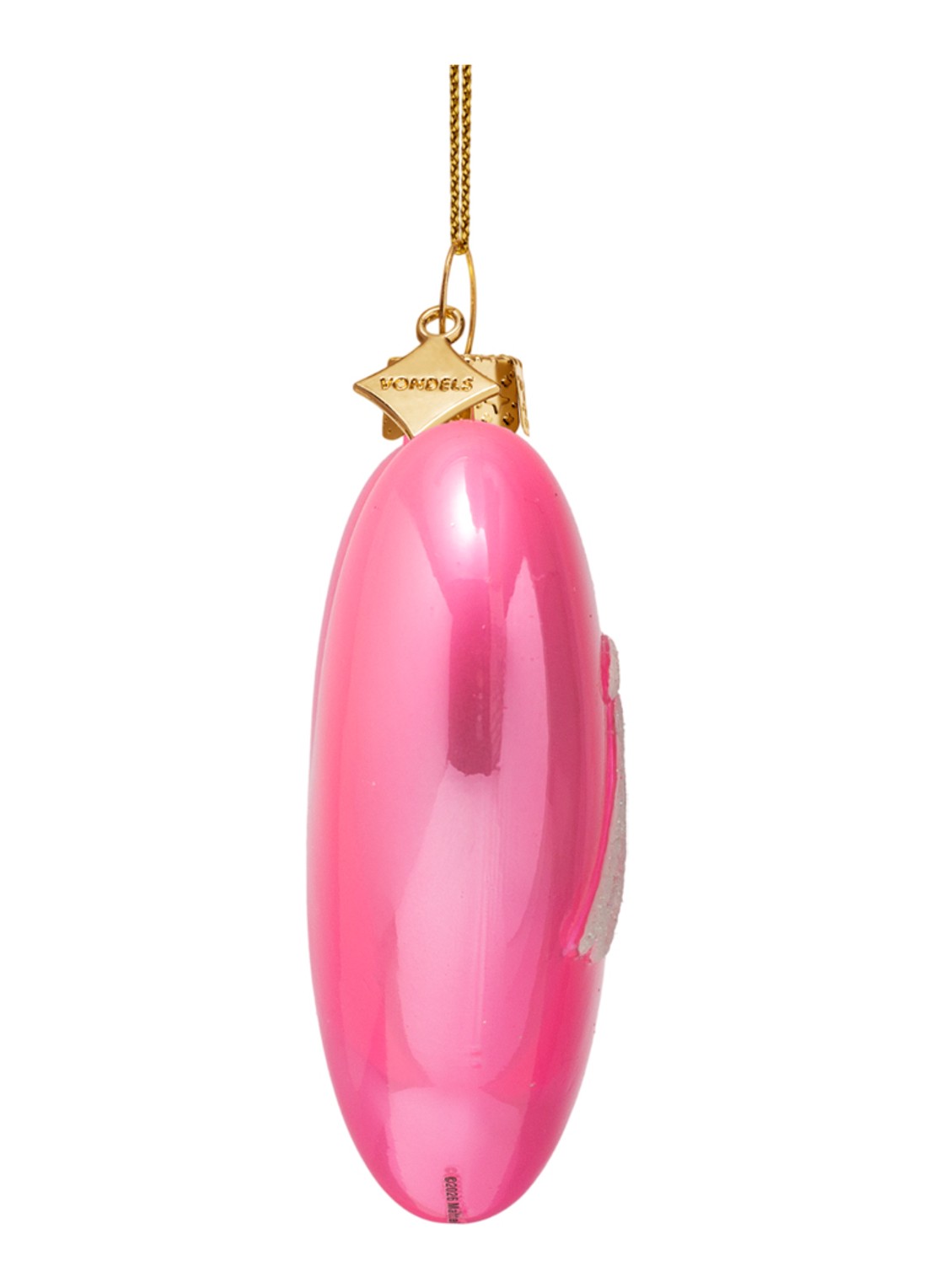 Vondels Barbie Hart Logo kersthanger 7,5 cm - detail roze