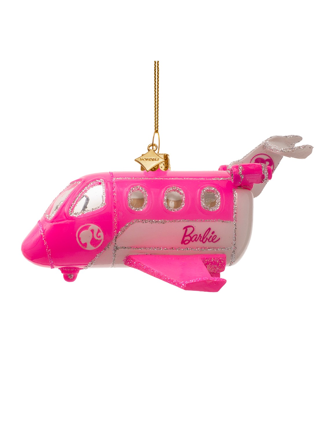 Vondels Barbie Jet kersthanger 5 cm - detail 3 roze