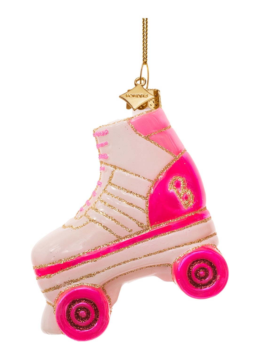 Vondels Barbie rolschaats kersthanger 8 cm - achterkant 3 wit