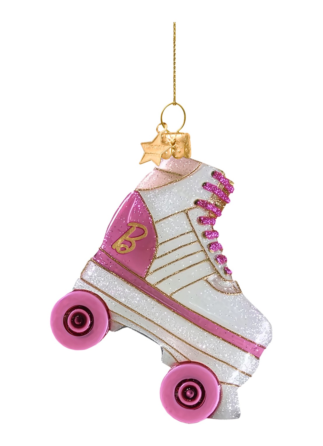 Vondels Barbie rolschaats kersthanger 8 cm - voorkant 4 wit