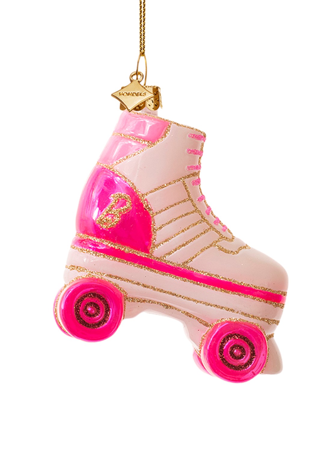 Vondels Barbie rolschaats kersthanger 8 cm - voorkant 3 wit