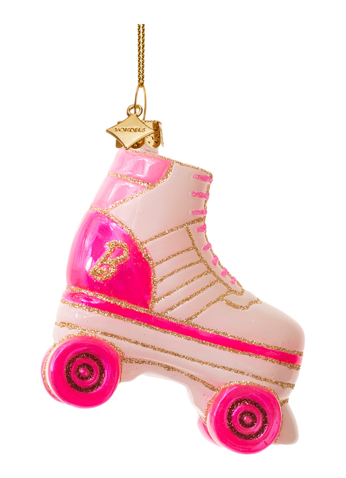 Vondels Barbie rolschaats kersthanger 8 cm - voorkant 5 wit