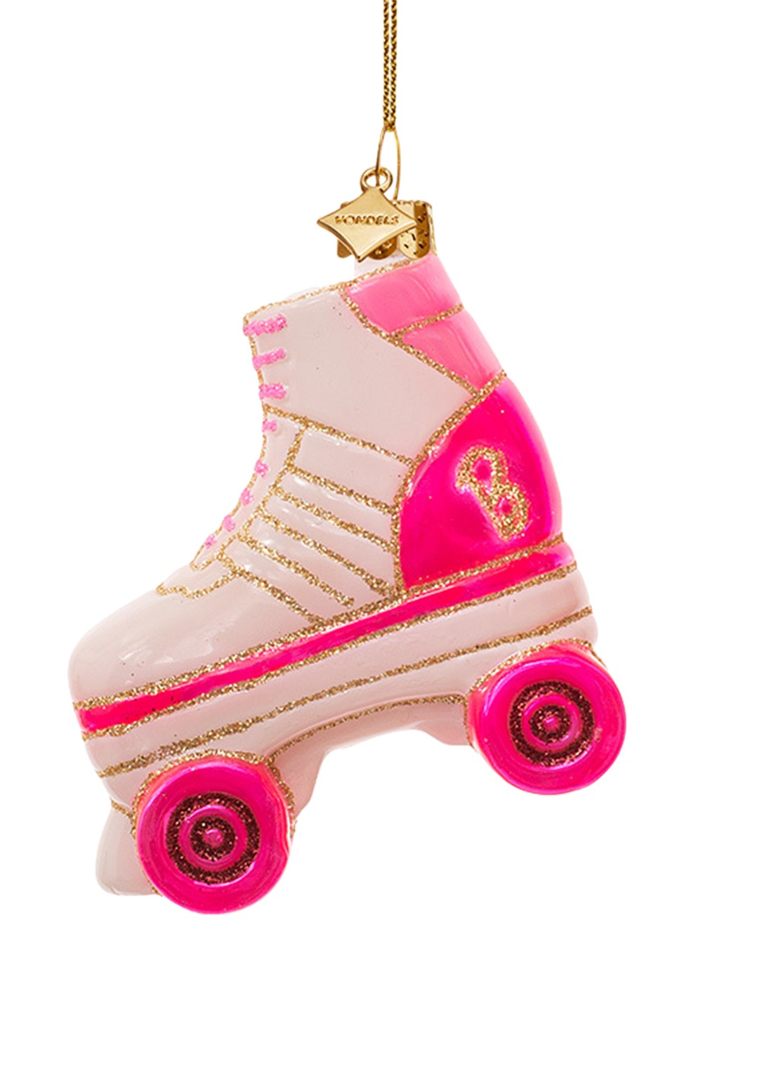 Vondels Barbie rolschaats kersthanger 8 cm - voorkant 4 wit