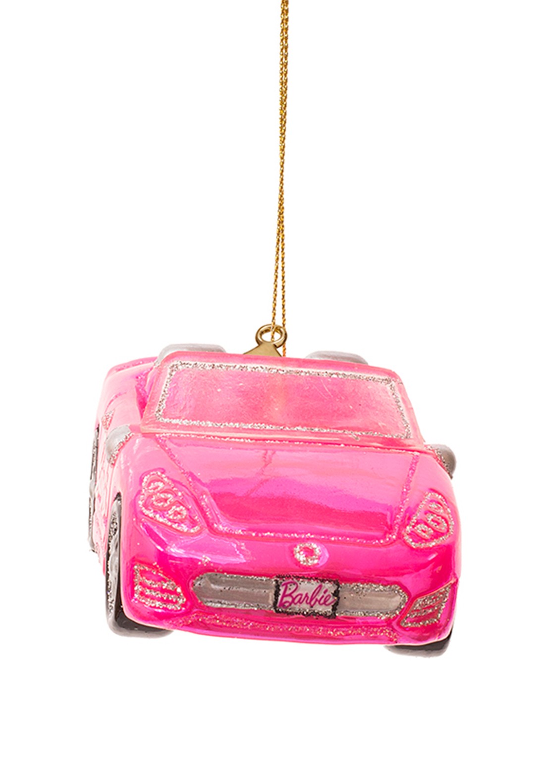 Vondels Barbie Sportauto kersthanger 5 cm - achterkant roze