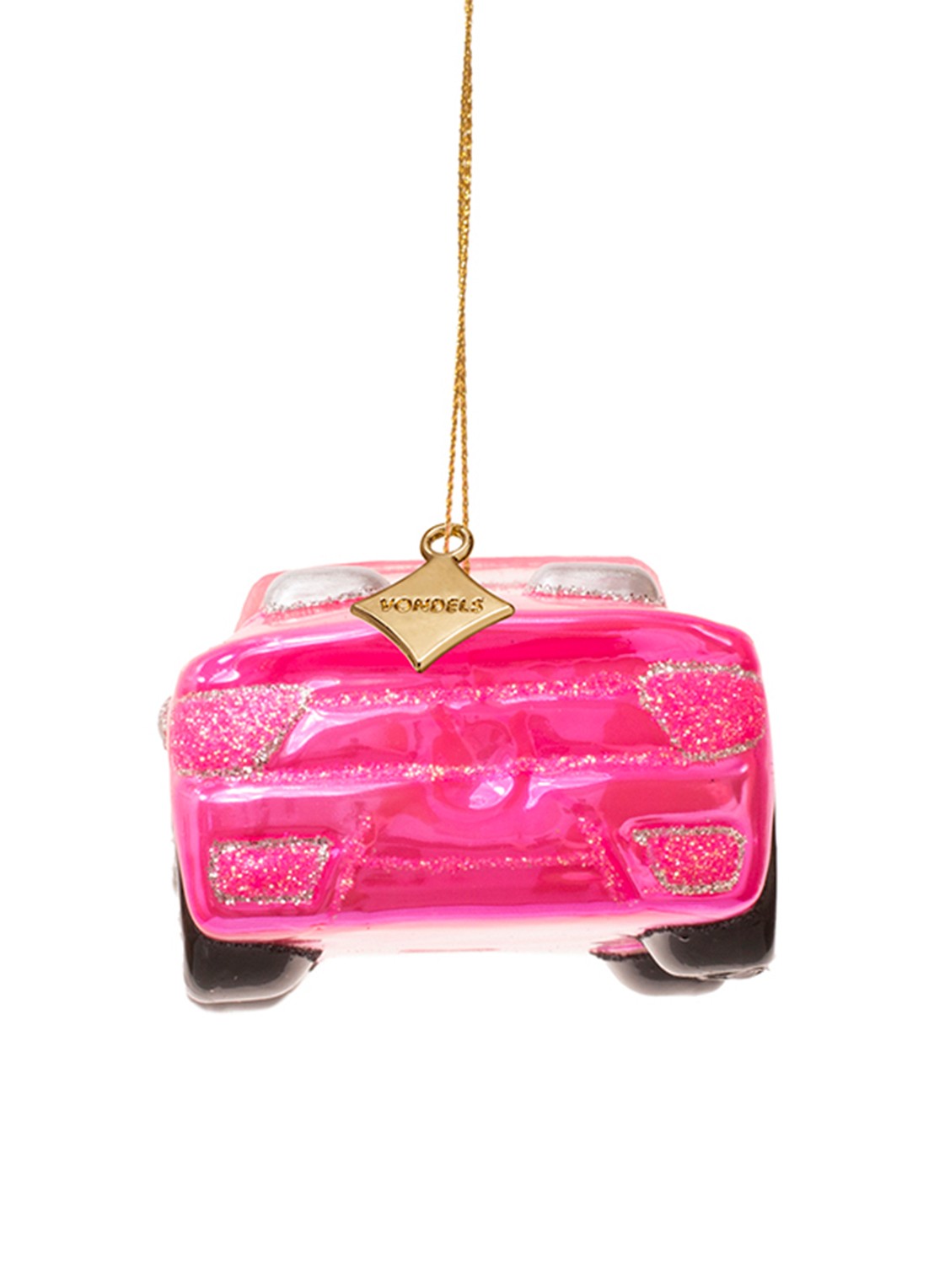 Vondels Barbie Sportauto kersthanger 5 cm - detail 4 roze