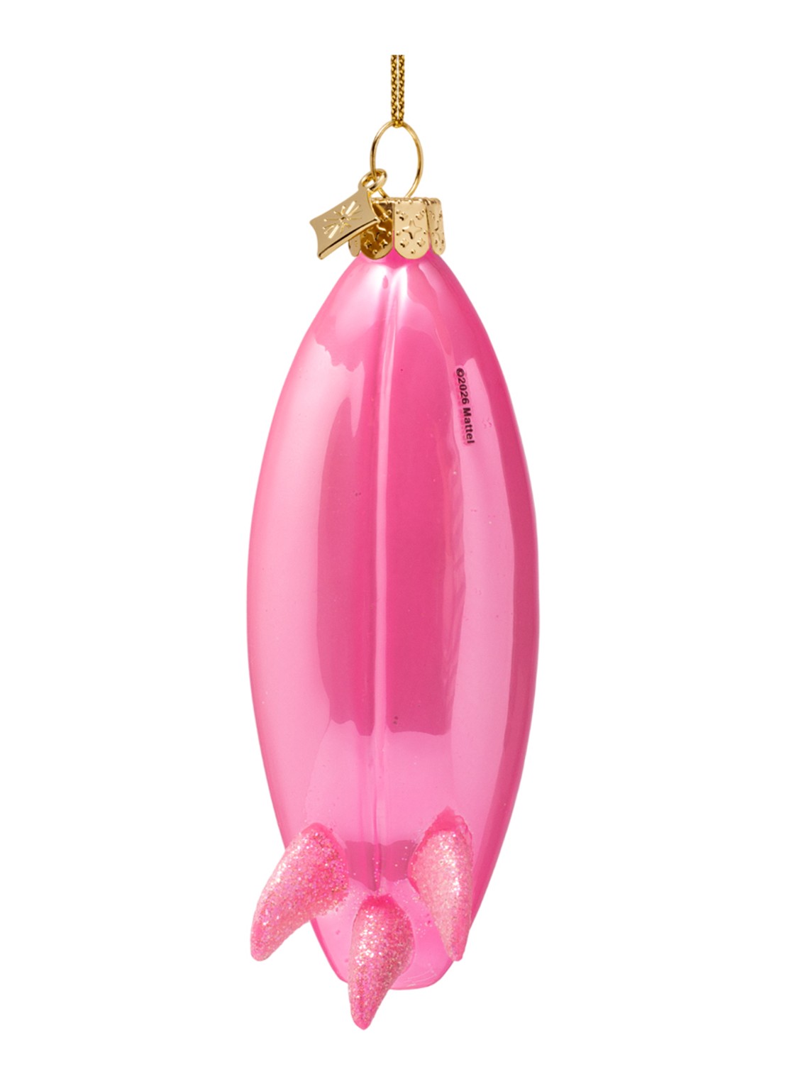 Vondels Barbie Surfboard kersthanger 11 cm - achterkant roze