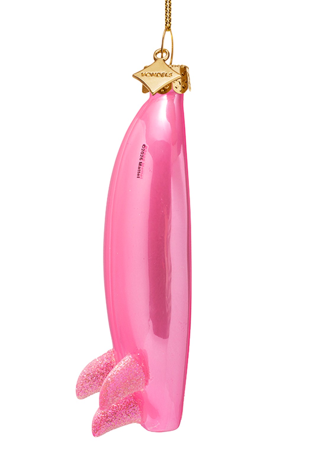 Vondels Barbie Surfboard kersthanger 11 cm - achterkant 2 roze
