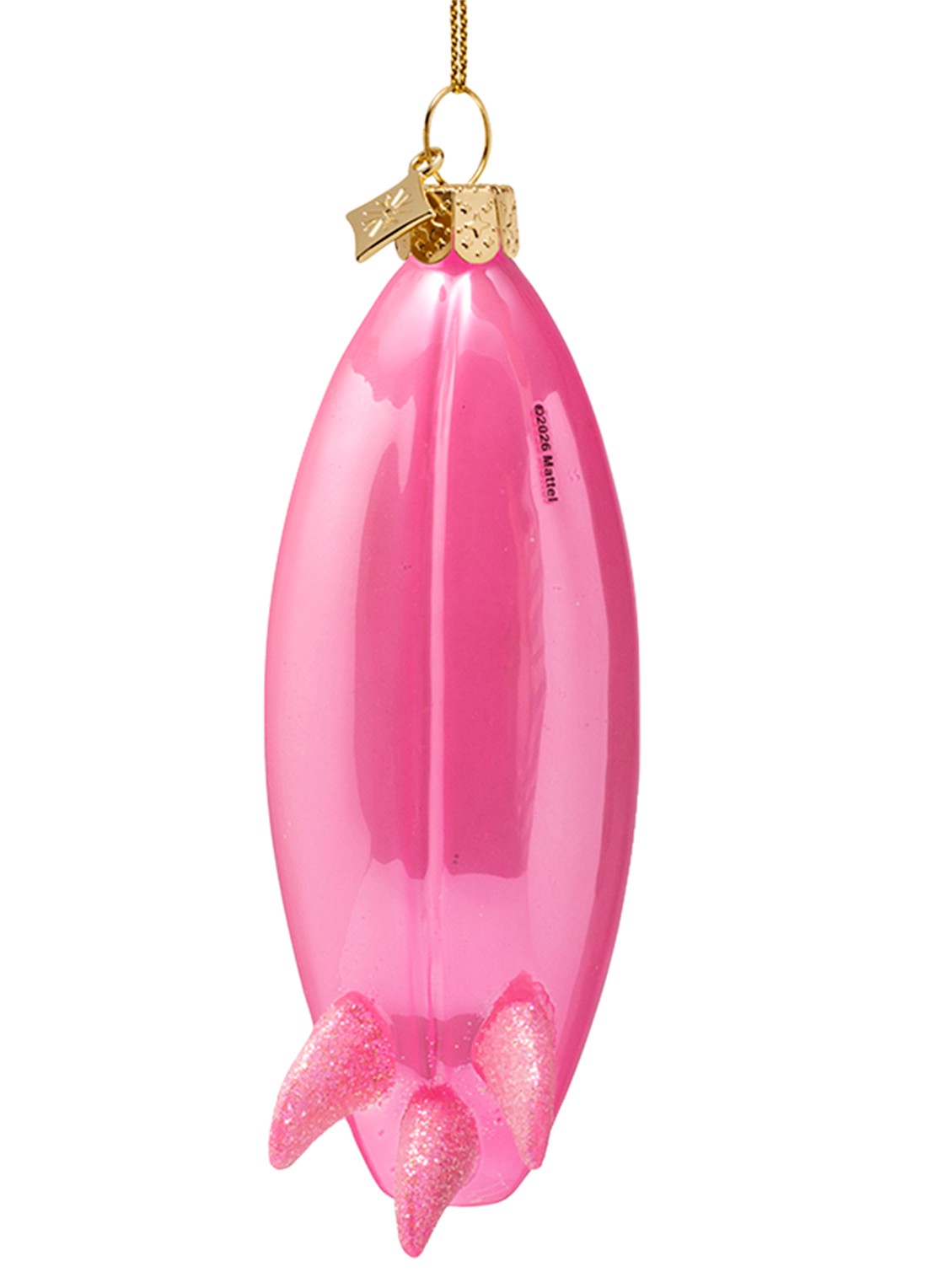 Vondels Barbie Surfboard kersthanger 11 cm - detail roze