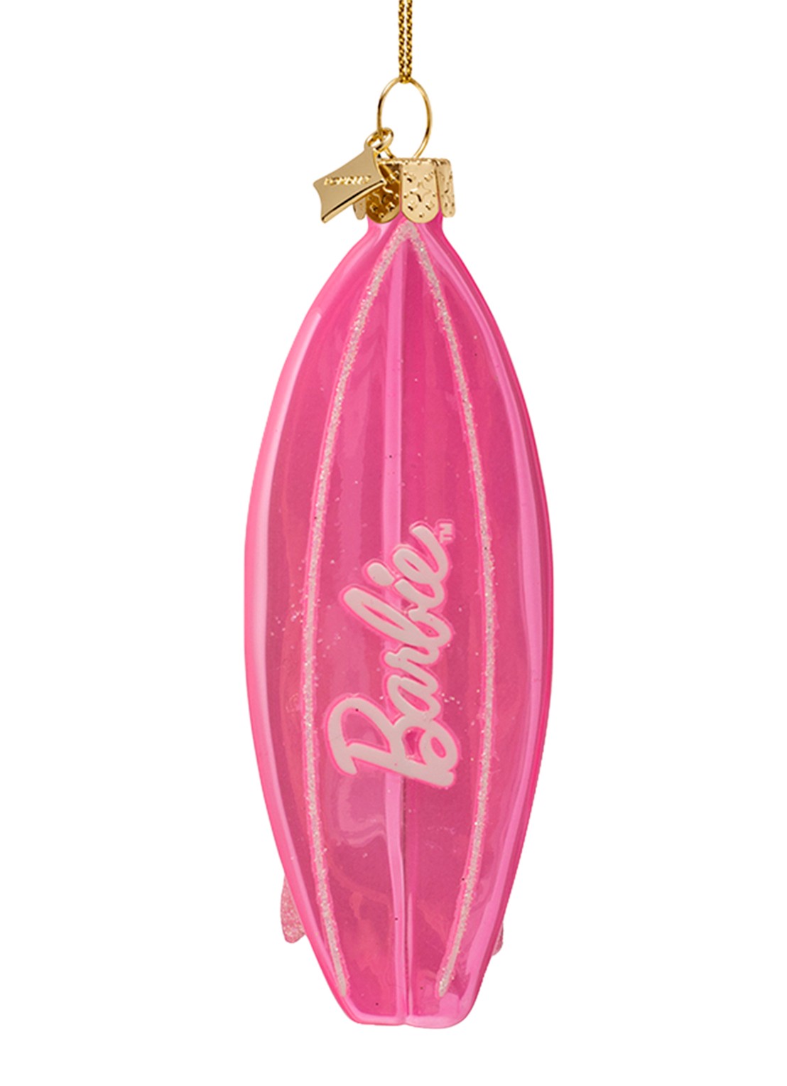 Vondels Barbie Surfboard kersthanger 11 cm - voorkant 3 roze