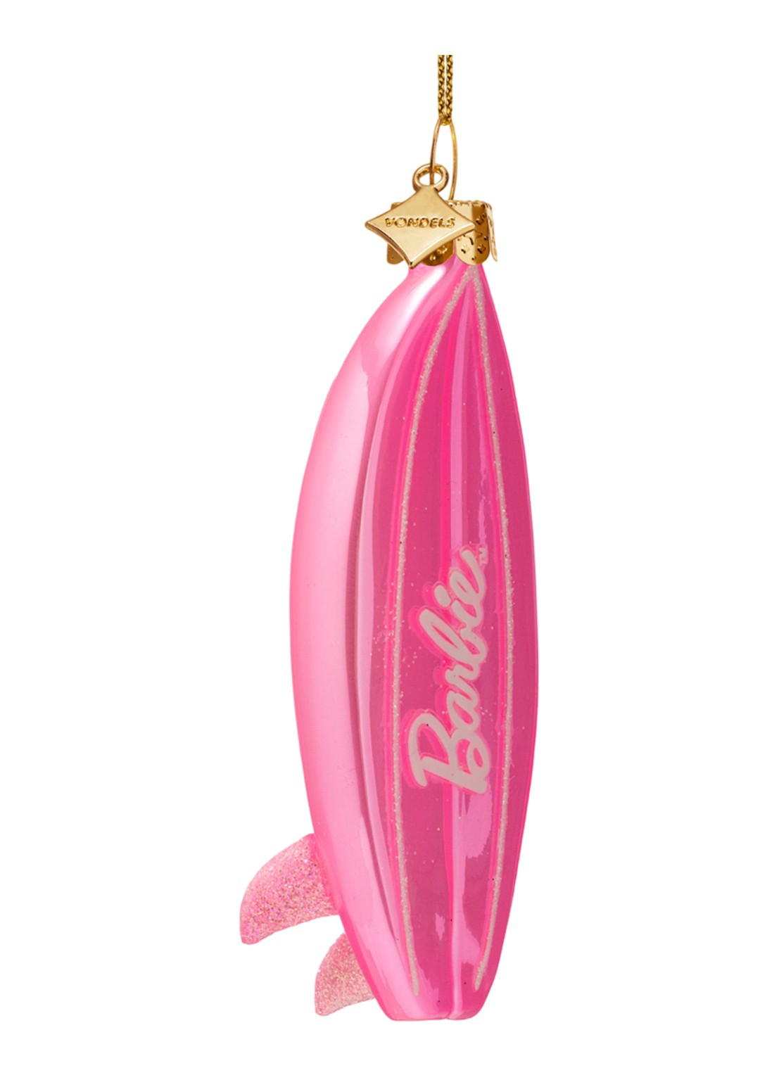 Vondels Barbie Surfboard kersthanger 11 cm - voorkant 3 roze