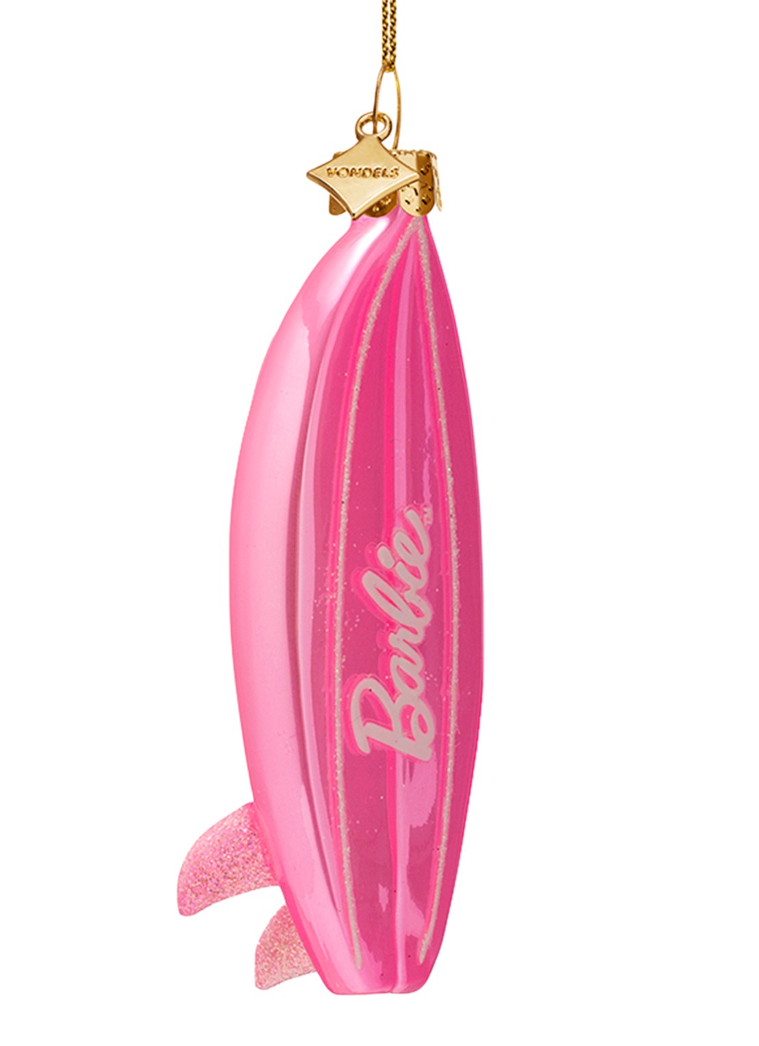 Vondels Barbie Surfboard kersthanger 11 cm - voorkant 4 roze