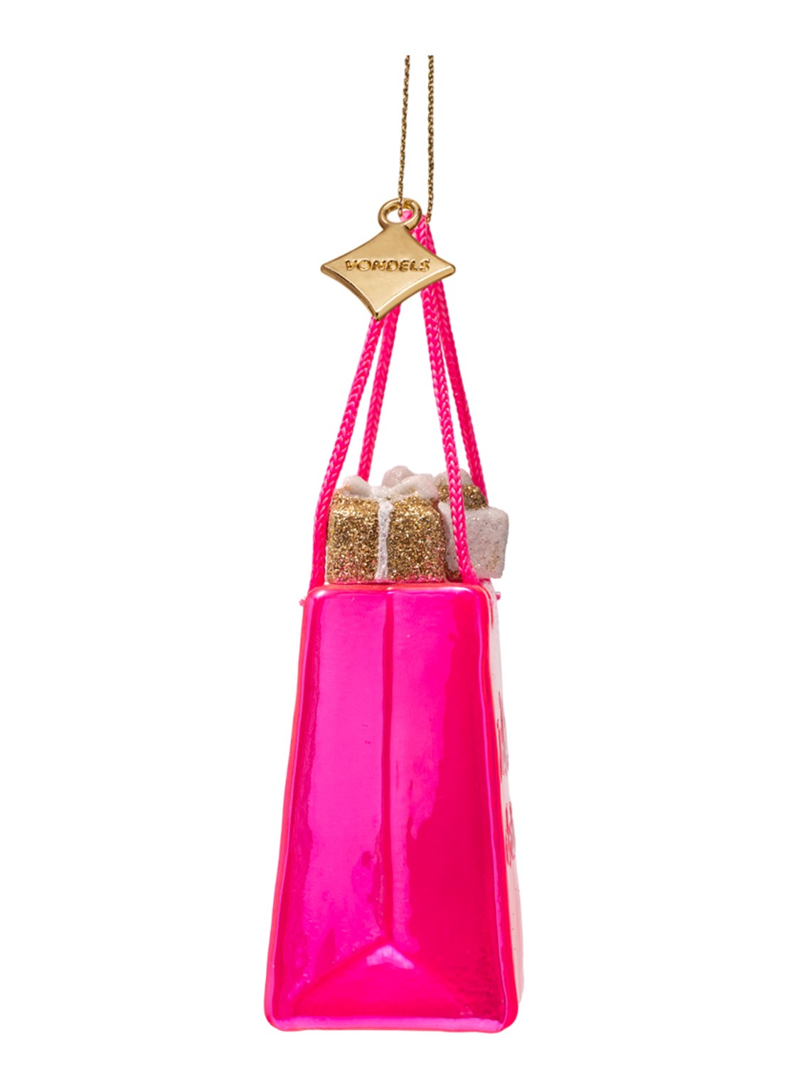 Vondels Barbie Tas met Cadeautjes hanger 8,5 cm - detail 3 roze