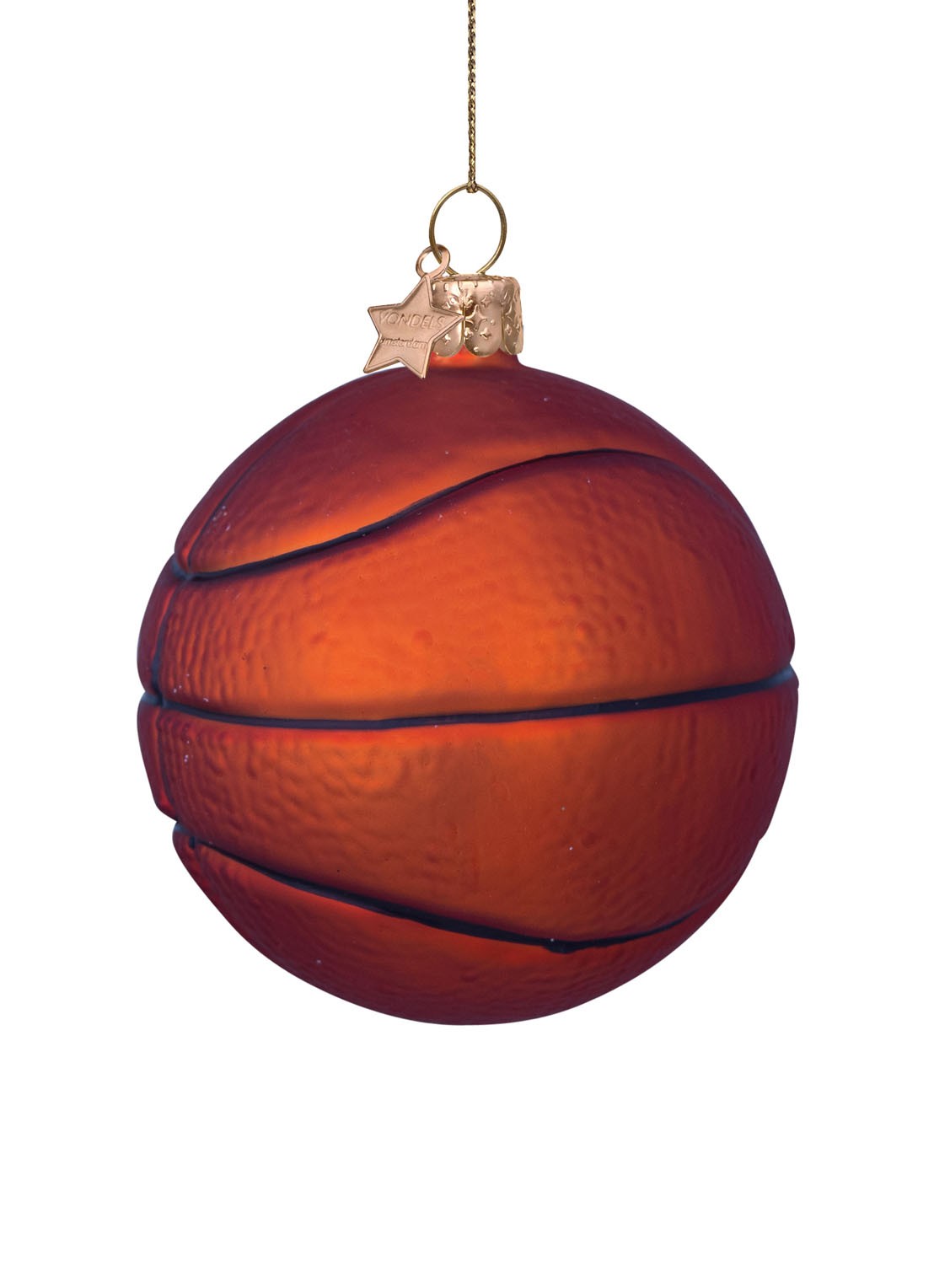 Vondels Basketbal kersthanger 7 cm - detail 2 oranje