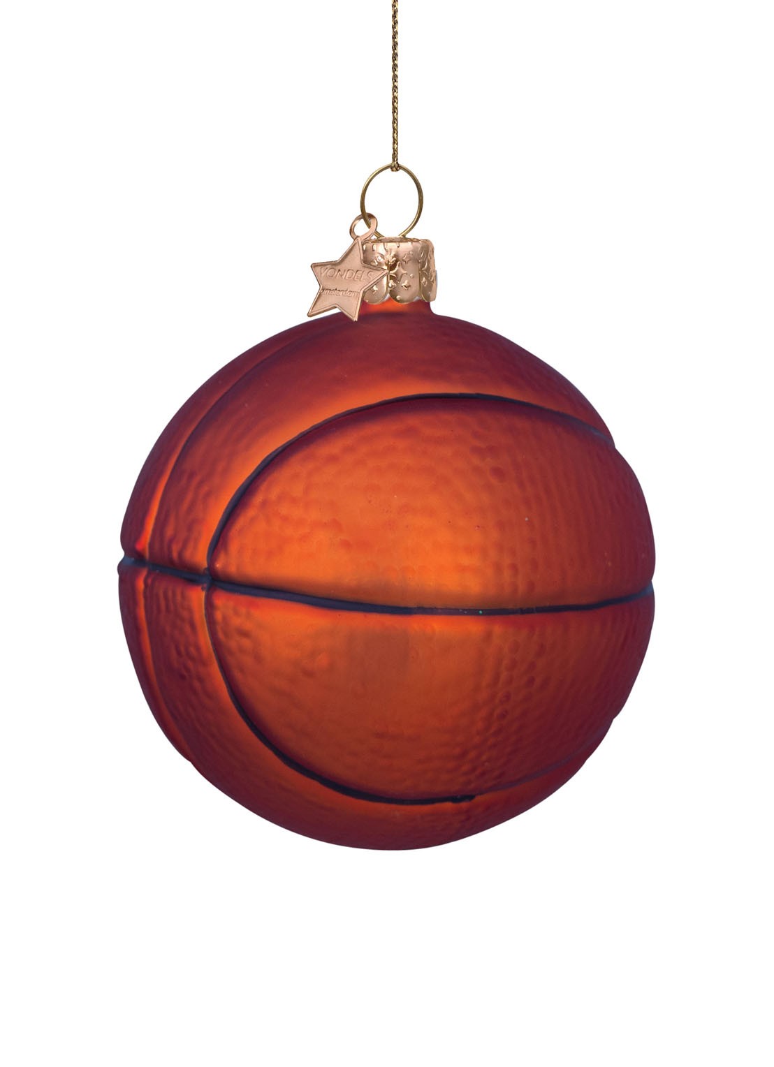 Vondels Basketbal kersthanger 7 cm - detail 3 oranje