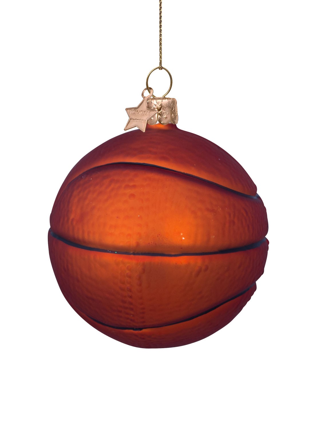 Vondels Basketbal kersthanger 7 cm - detail 4 oranje