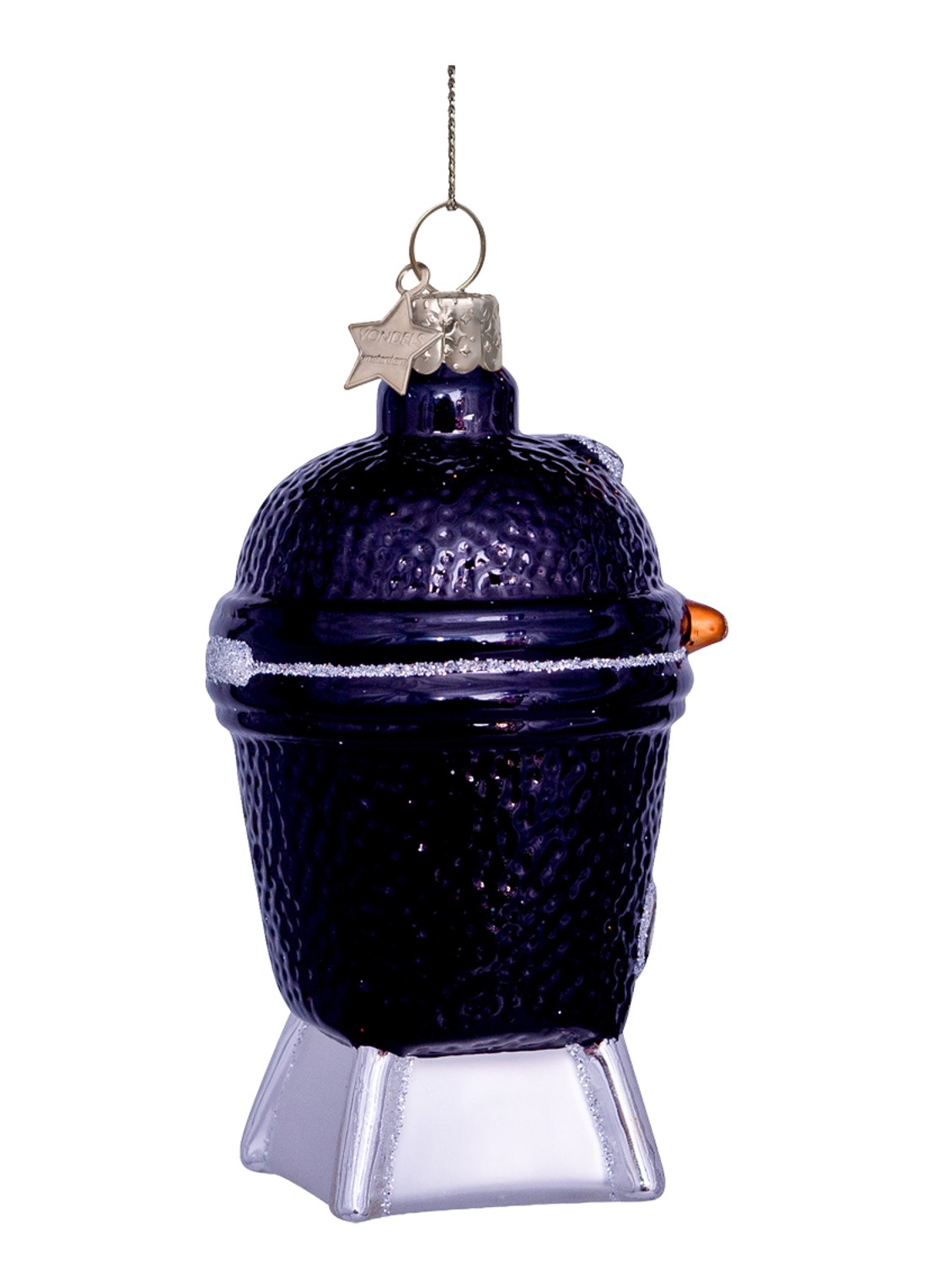Vondels BBQ Ei kersthanger 10 cm - detail 3 zwart