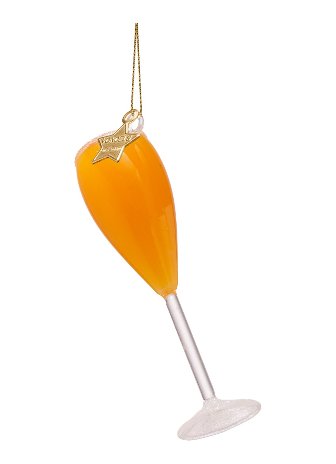 Vondels Bellini Cocktail kersthanger 12,5 cm - achterkant 4 oranje