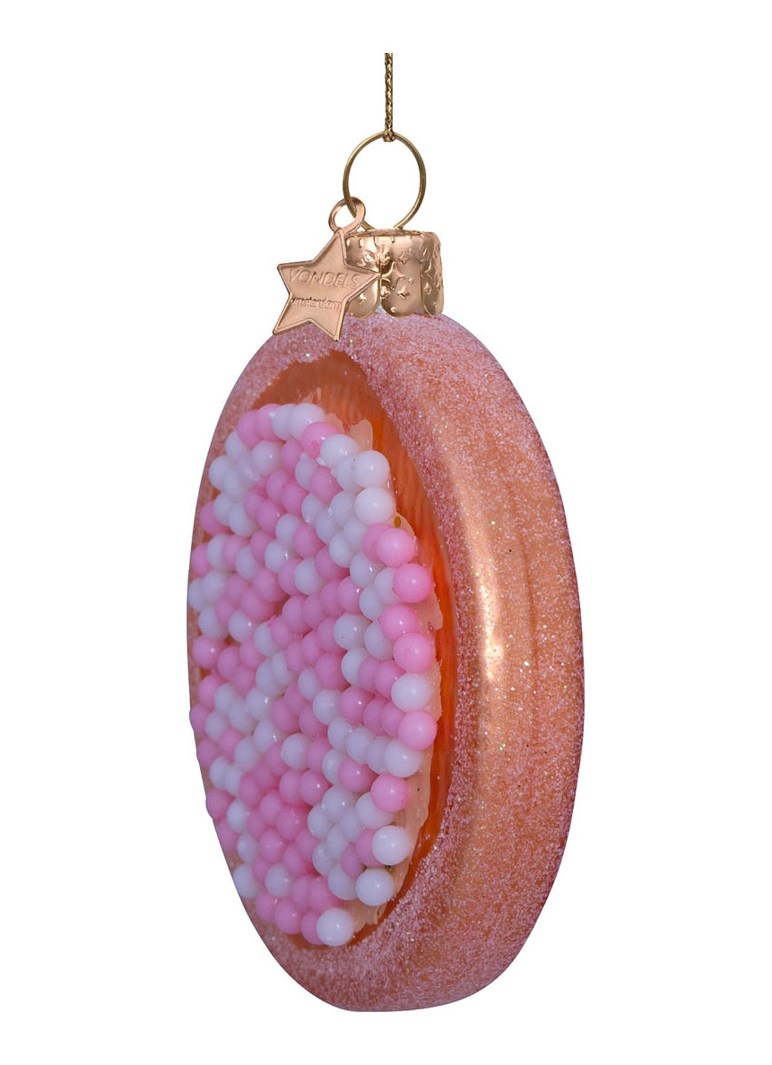 Vondels Beschuit met muisjes kersthanger 8.,5 cm - detail 2 roze