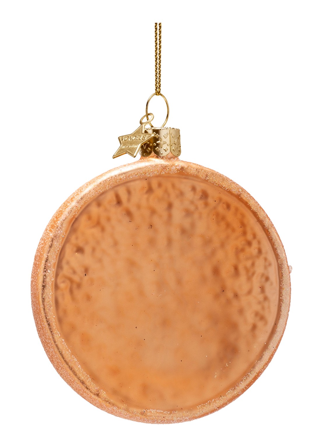 Vondels Beschuitje met aardbei kersthanger 8,5 cm - achterkant 5 rood