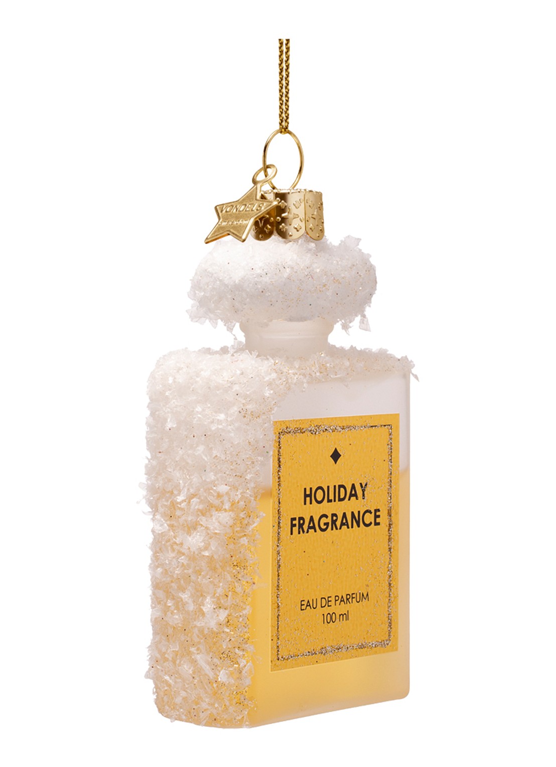 Vondels Bevroren Parfum kersthanger 8,5 cm - voorkant 2 goud