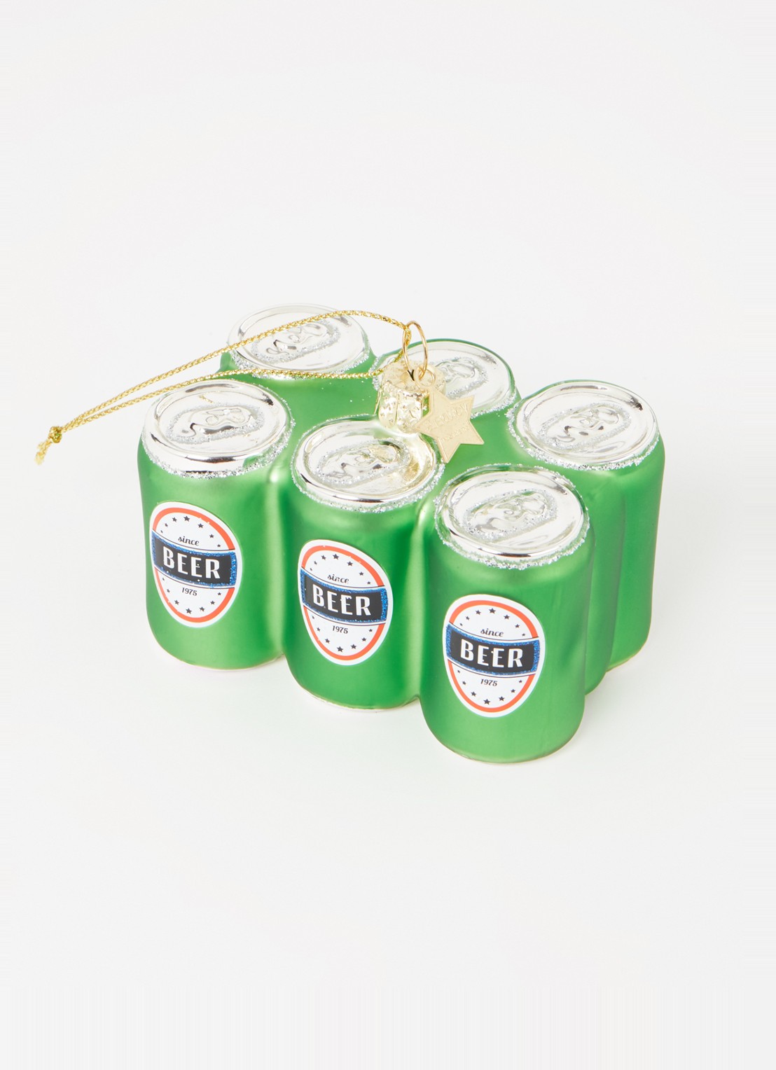 Vondels Bier 6-Pack kersthanger 6 cm - detail groen