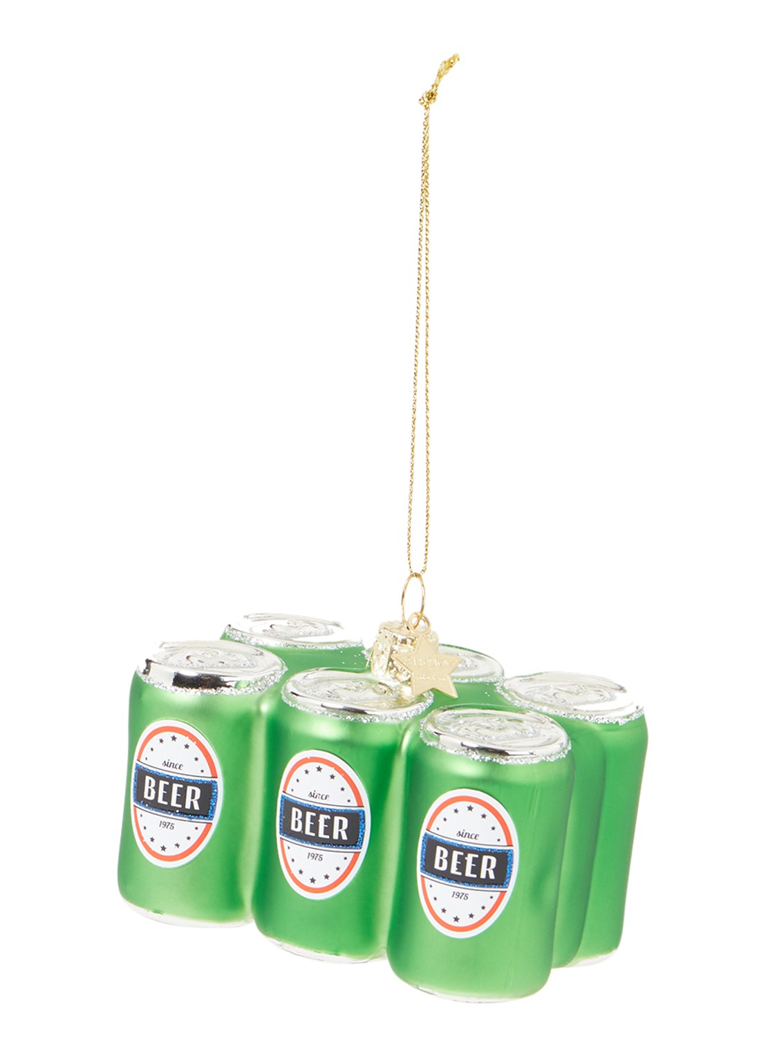 Vondels Bier 6-Pack kersthanger 6 cm - voorkant 2 groen
