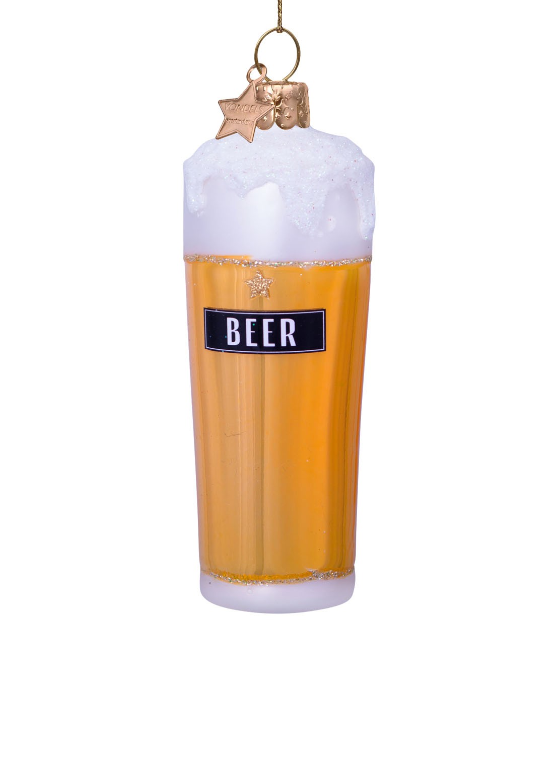 Vondels Bier in Glas kersthanger 11 cm - detail 2 multicolor