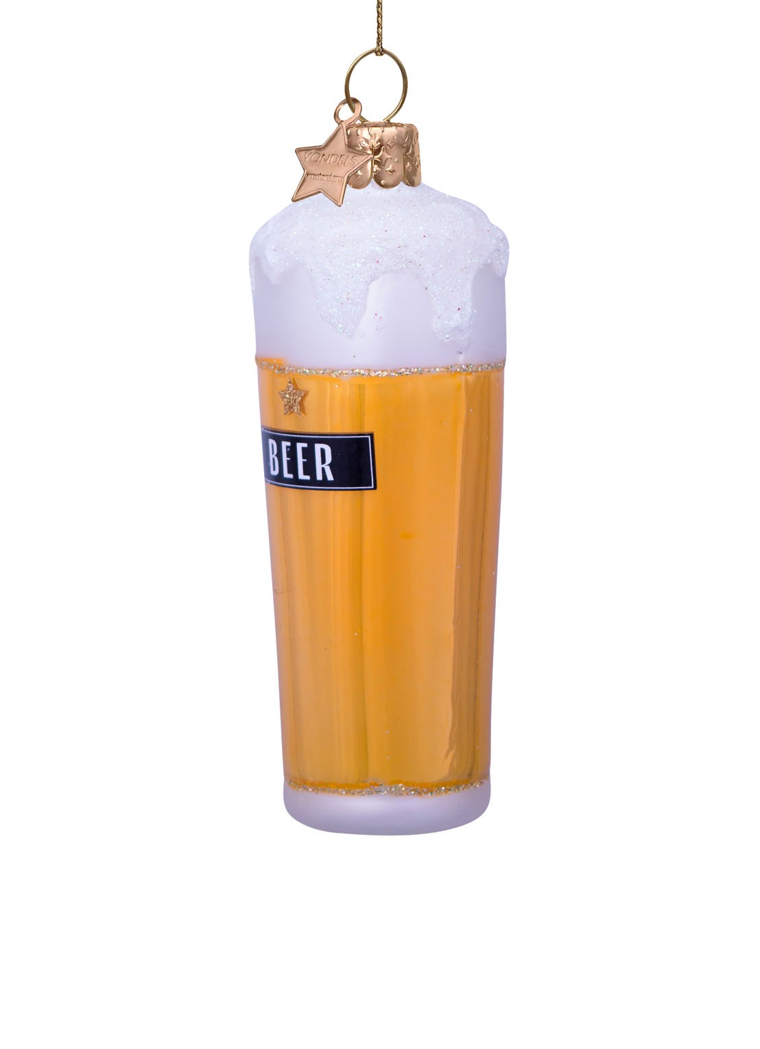 Vondels Bier kersthanger 10 cm - detail 2 goud