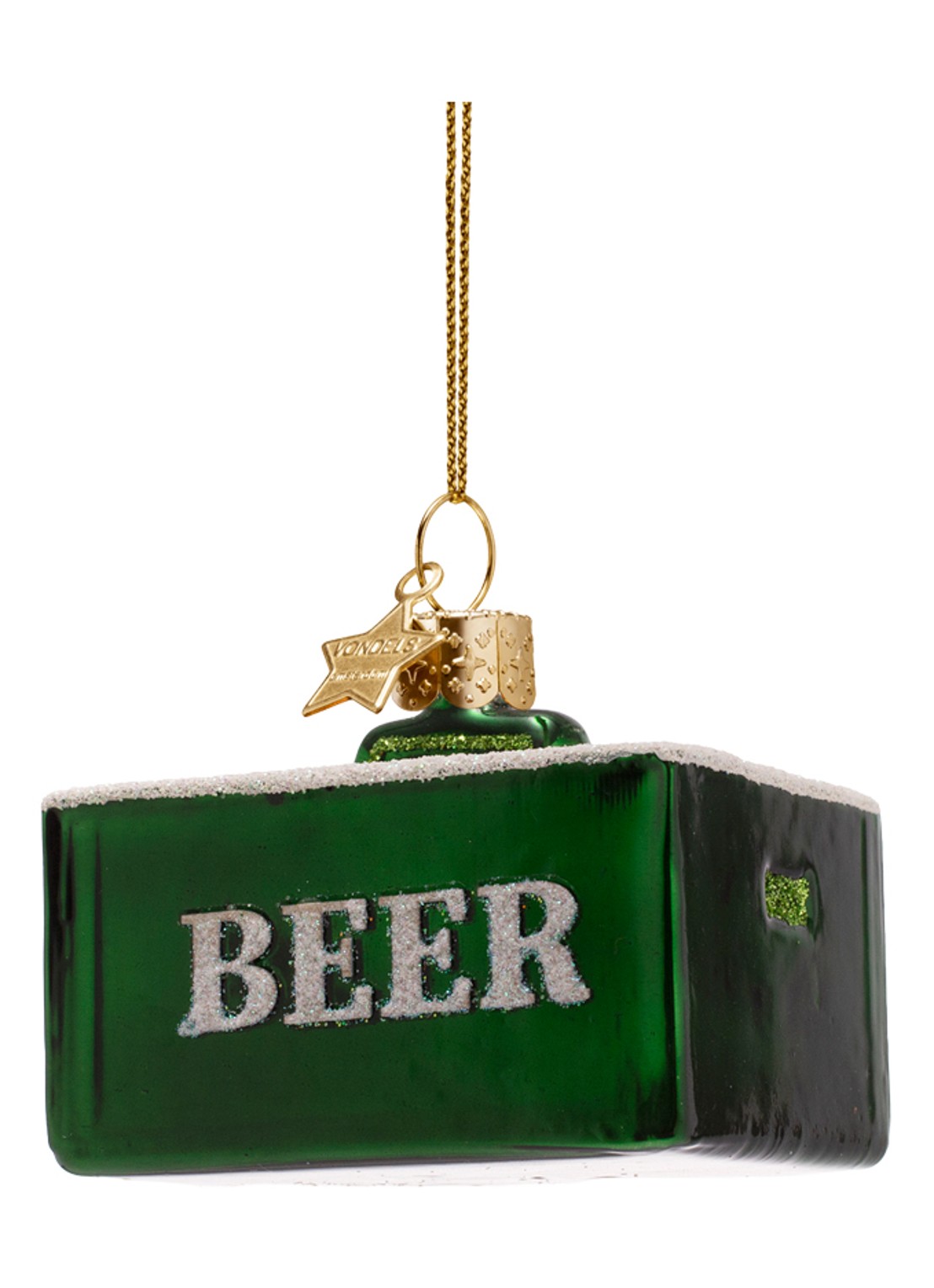 Vondels Bierkrat kersthanger 5,5 cm - achterkant 4 groen