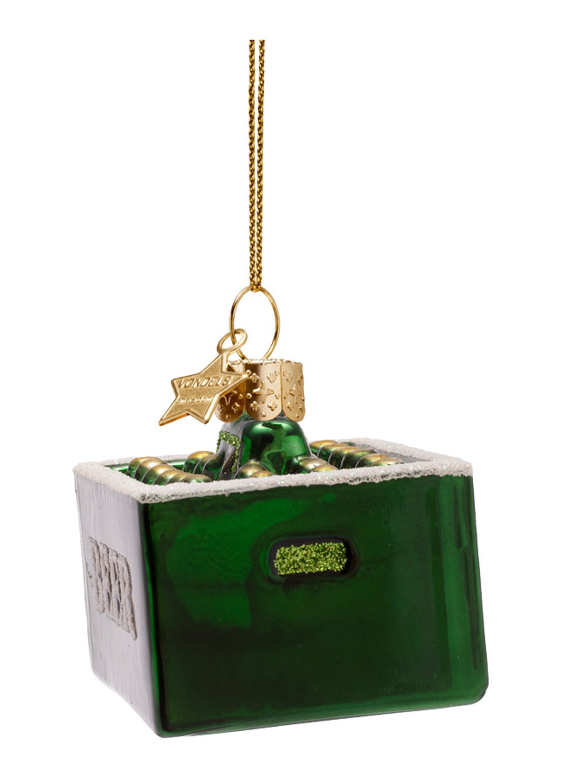 Vondels Bierkrat kersthanger 5,5 cm - detail 3 groen