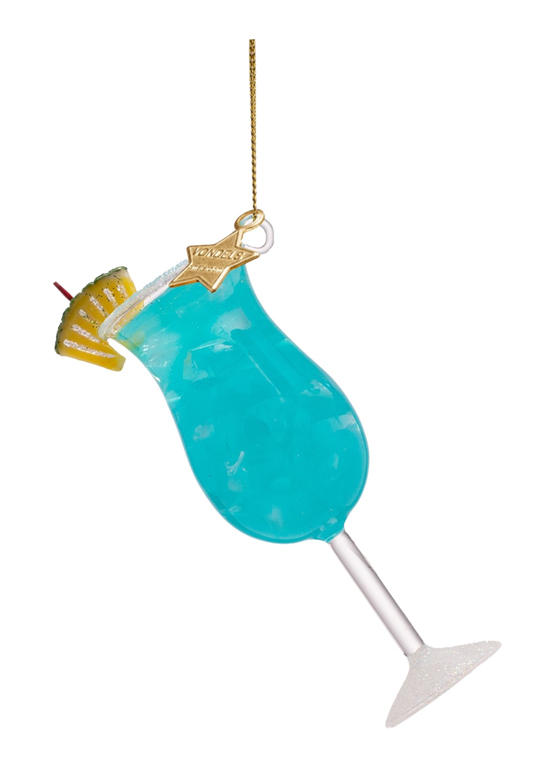 Vondels Blue Lagoon cocktail kersthanger 12,5 cm - detail 4 blauw