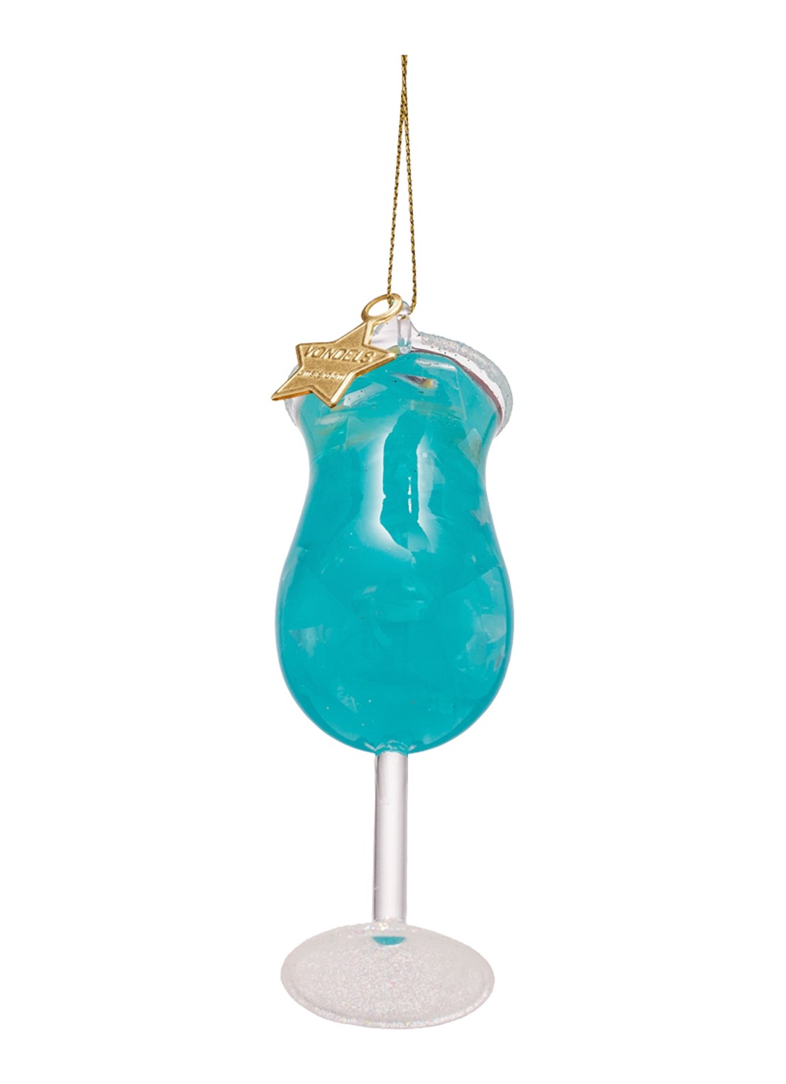 Vondels Blue Lagoon cocktail kersthanger 12,5 cm - detail 5 blauw