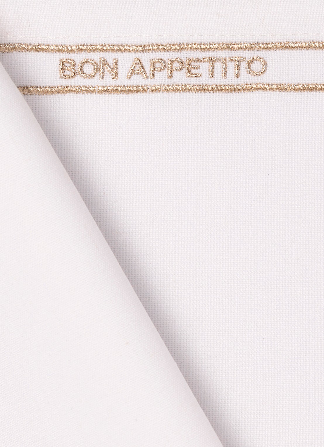 Vondels Bon Appetito placemat 42 x 32 cm set van 2 - voorkant 3 gebroken wit