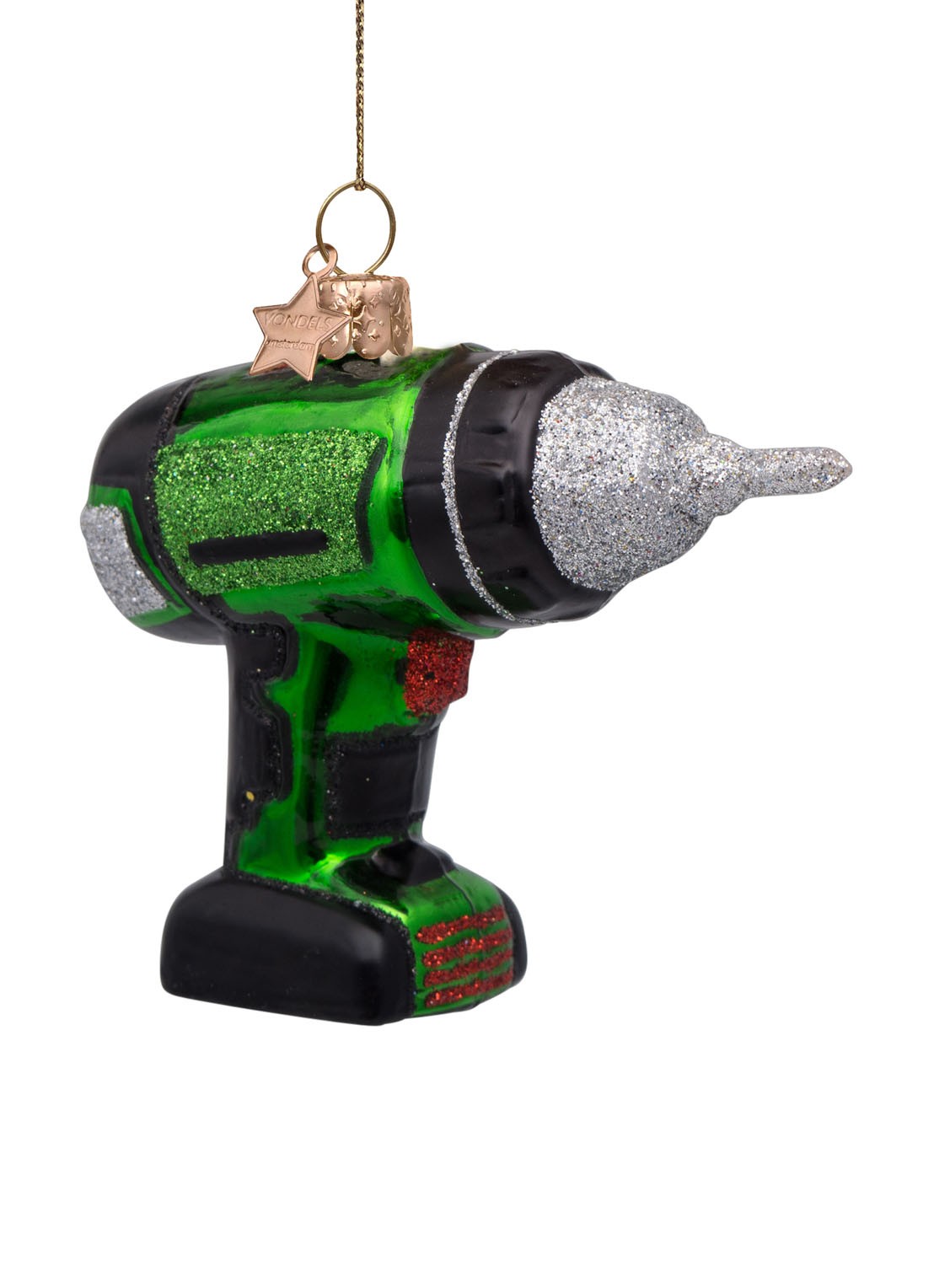 Vondels Boormachine kersthanger 8 cm - detail 3 multicolor