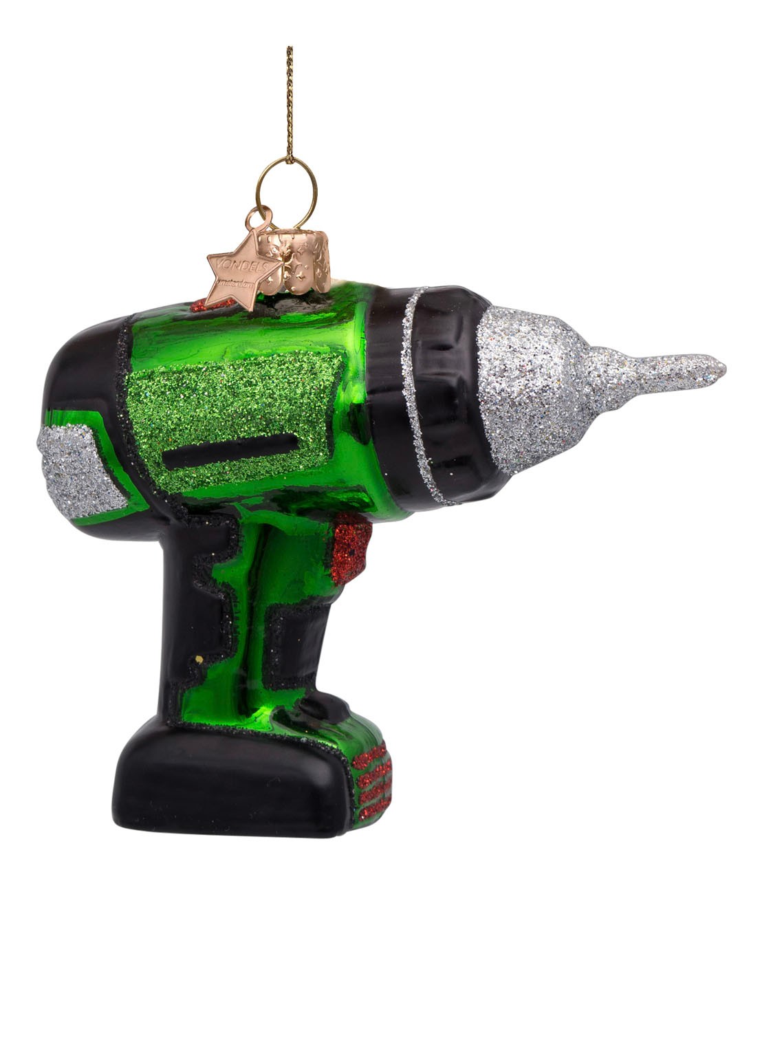 Vondels Boormachine kersthanger 8 cm - voorkant multicolor