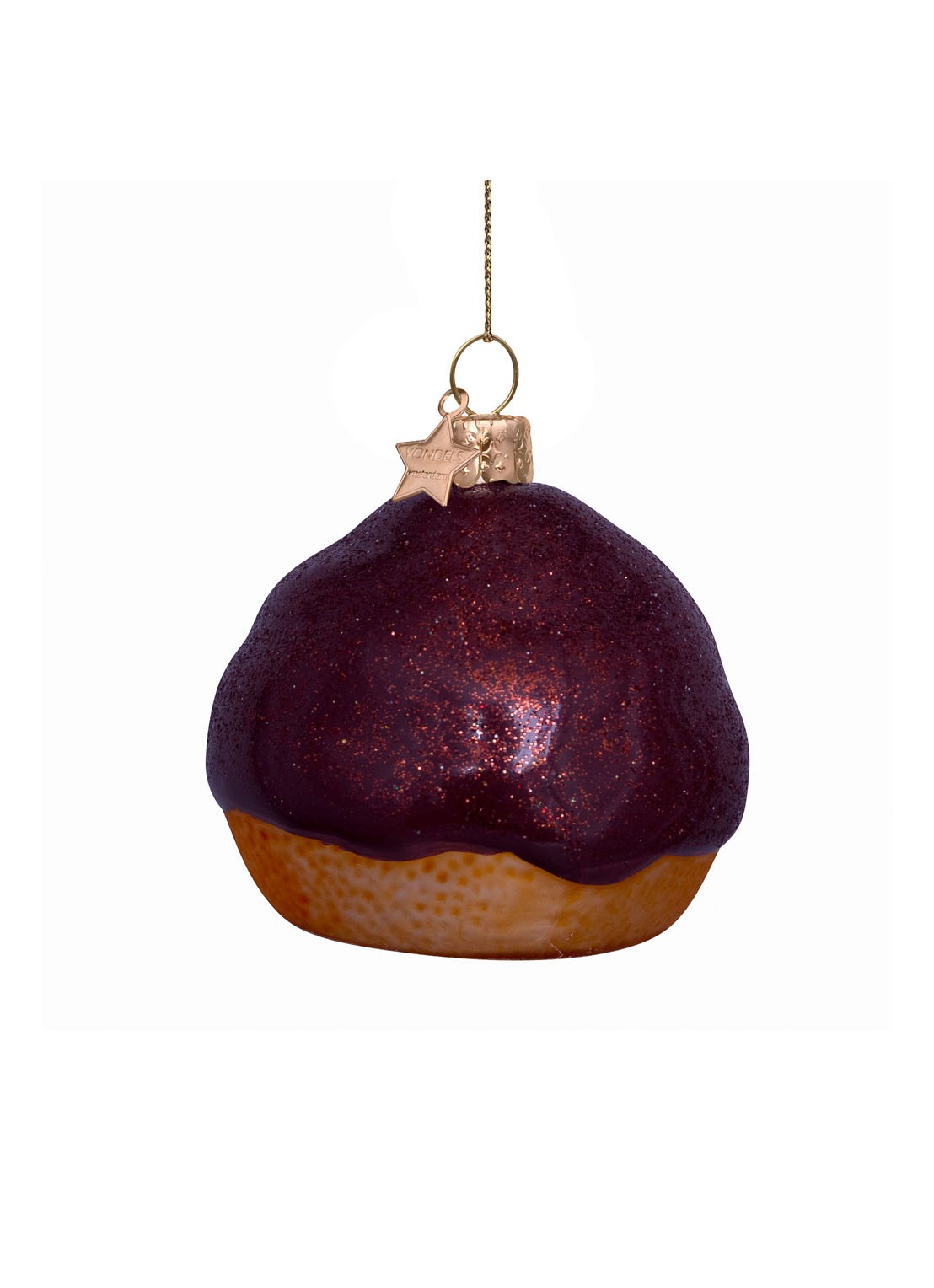 Vondels Bossche Bol kersthanger 6,5 cm - detail 2 bruin
