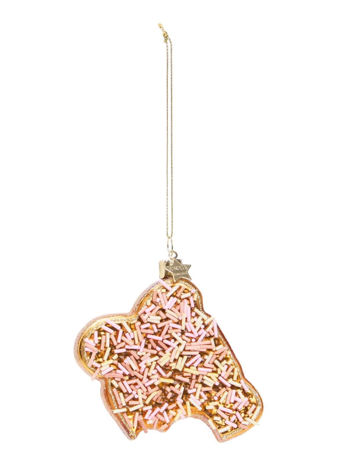 Vondels Boterham Vruchtenhagel kersthanger 9 cm - voorkant 2 goud