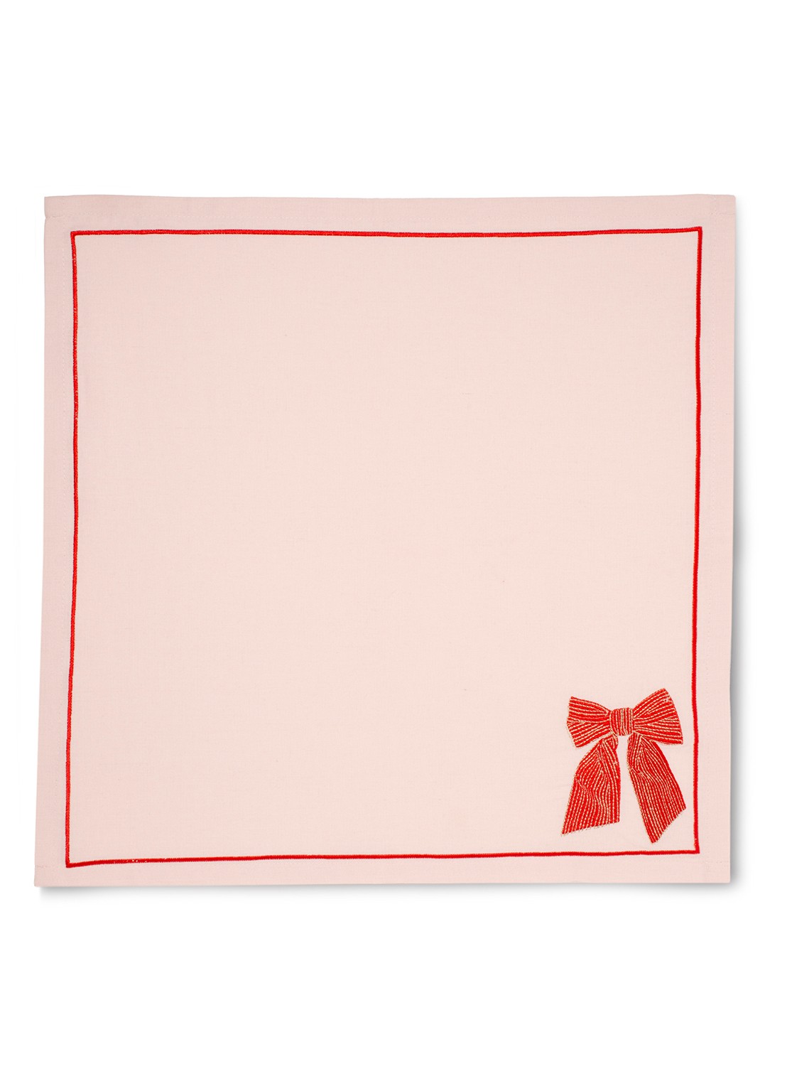 Vondels Bow servetten in linnenblend 45 x 45 cm set van 2 - detail 2 lichtroze