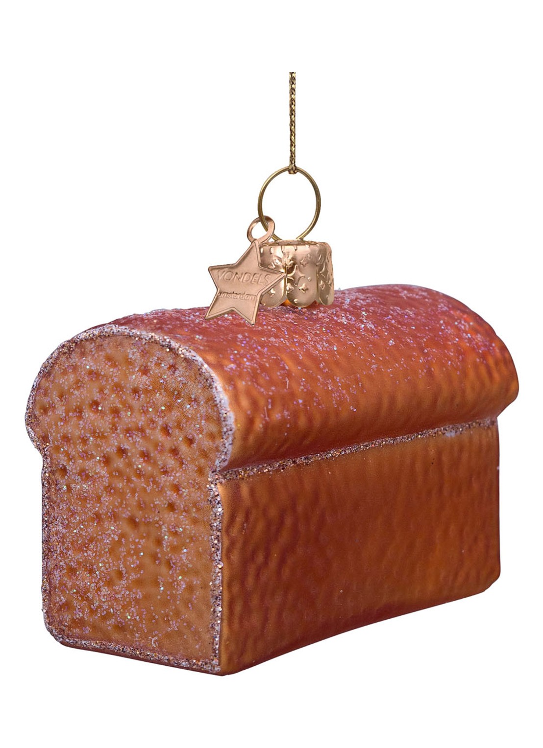 Vondels Brood kersthanger 5,5 cm - detail 2 bruin