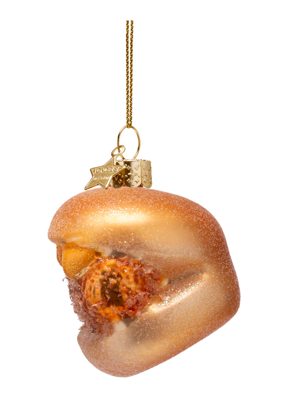 Vondels Broodje Kroket kersthanger 6,5 cm - detail 6 goud