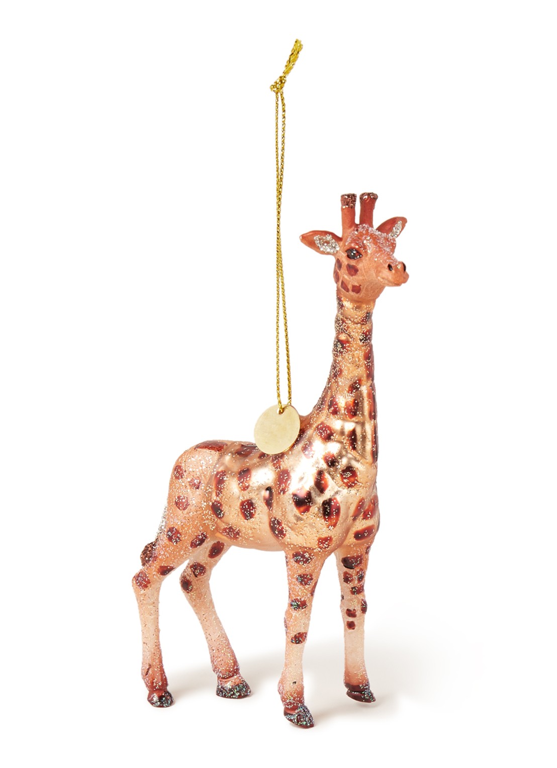 Vondels Brown Giraffe kersthanger 13 cm  - voorkant 2 bruin