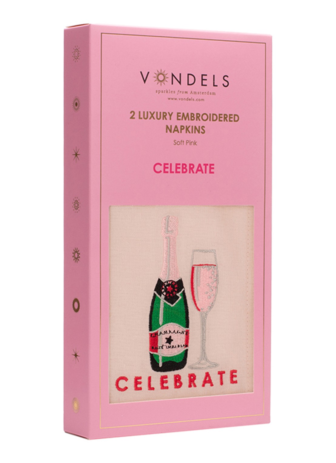 Vondels Celebrate servetten in linnenblend 45 x 45 cm - detail 4 lichtroze
