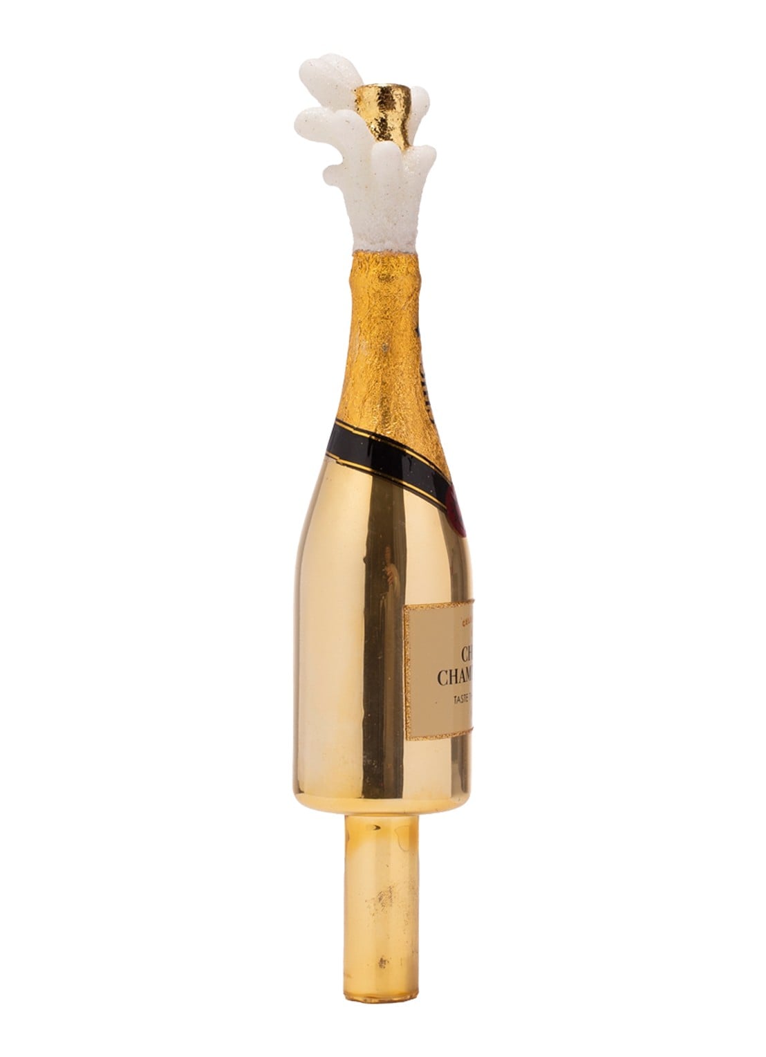 Vondels Champagne Popper Fles piek 15,5 cm - detail goud