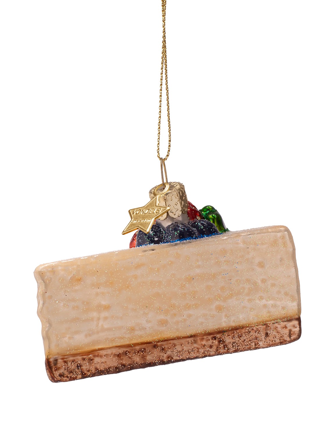 Vondels Cheesecake kersthanger 6 cm - achterkant beige