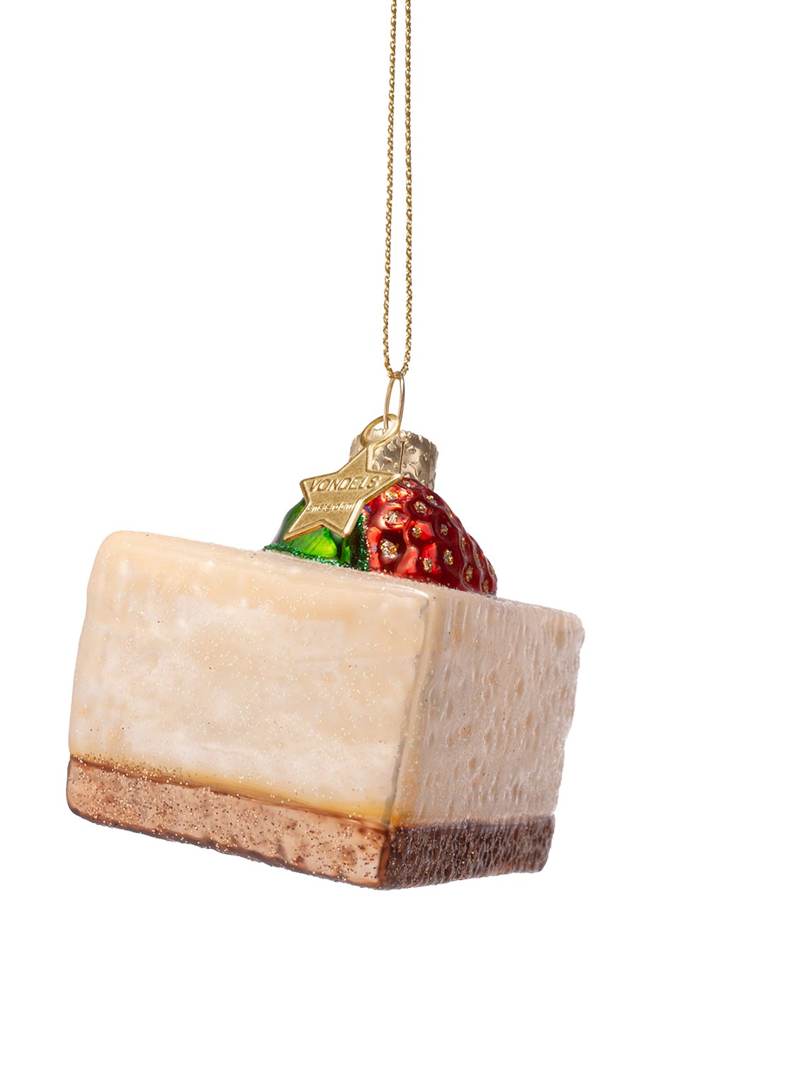 Vondels Cheesecake kersthanger 6 cm - detail 2 beige