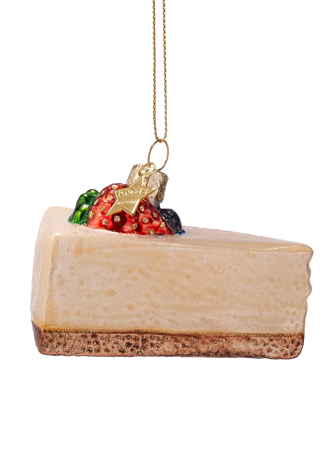 Vondels Cheesecake kersthanger 6 cm - voorkant 4 beige